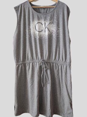 Calvin Klein Sleeveless Scoop-Neck Dress - Light grey 3X